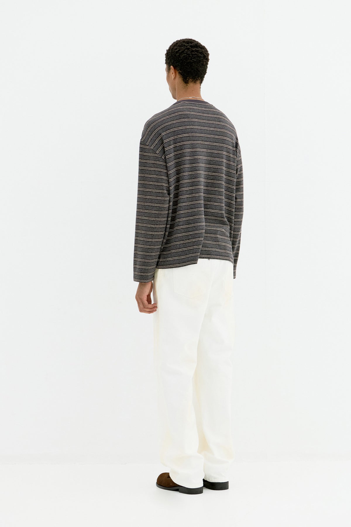 Coor - Soft Brushed Multi Pin Stripe T-Shirt (Charcoal) product image 4 | TRAB K-Fashion Australia