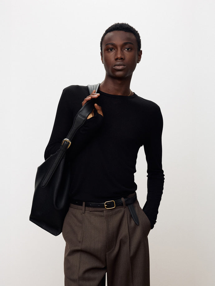 Tonywack - Sheer Wool Ribbed Knit Top (Black) product image 5 | TRAB K-Fashion Australia