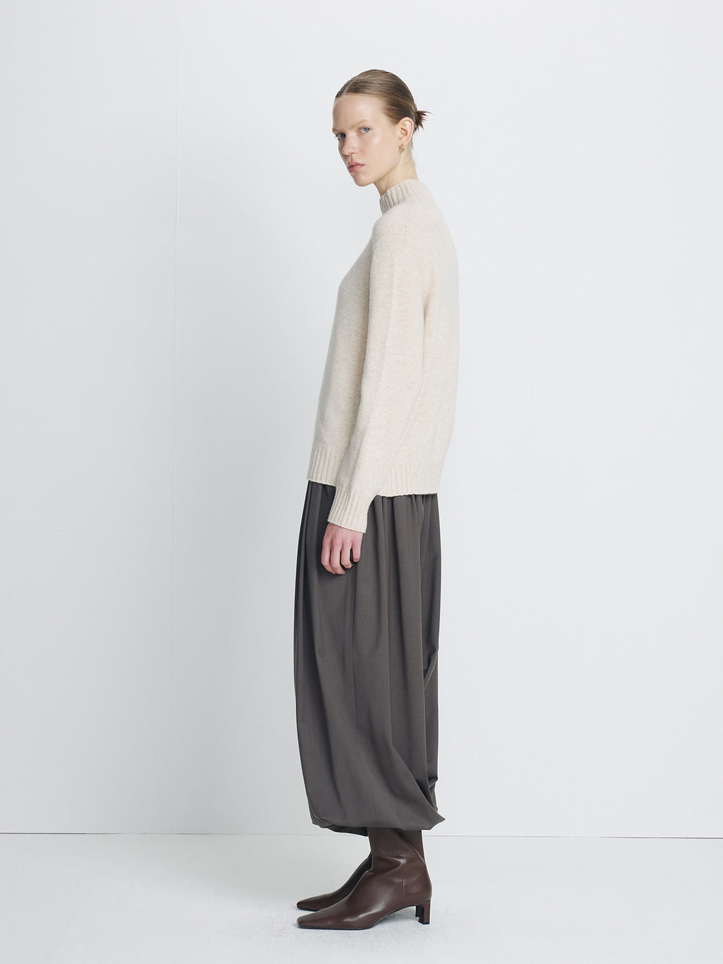 Tonywack - Wool Blend Oversiezed Turtleneck (Ecru/Beige) product image 2 | TRAB K-Fashion Australia