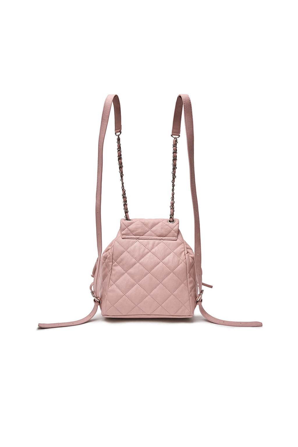 Matin Kim - Double Pocket Quilting Mini Backpack (Pink) product image 2 | TRAB K-Fashion Australia