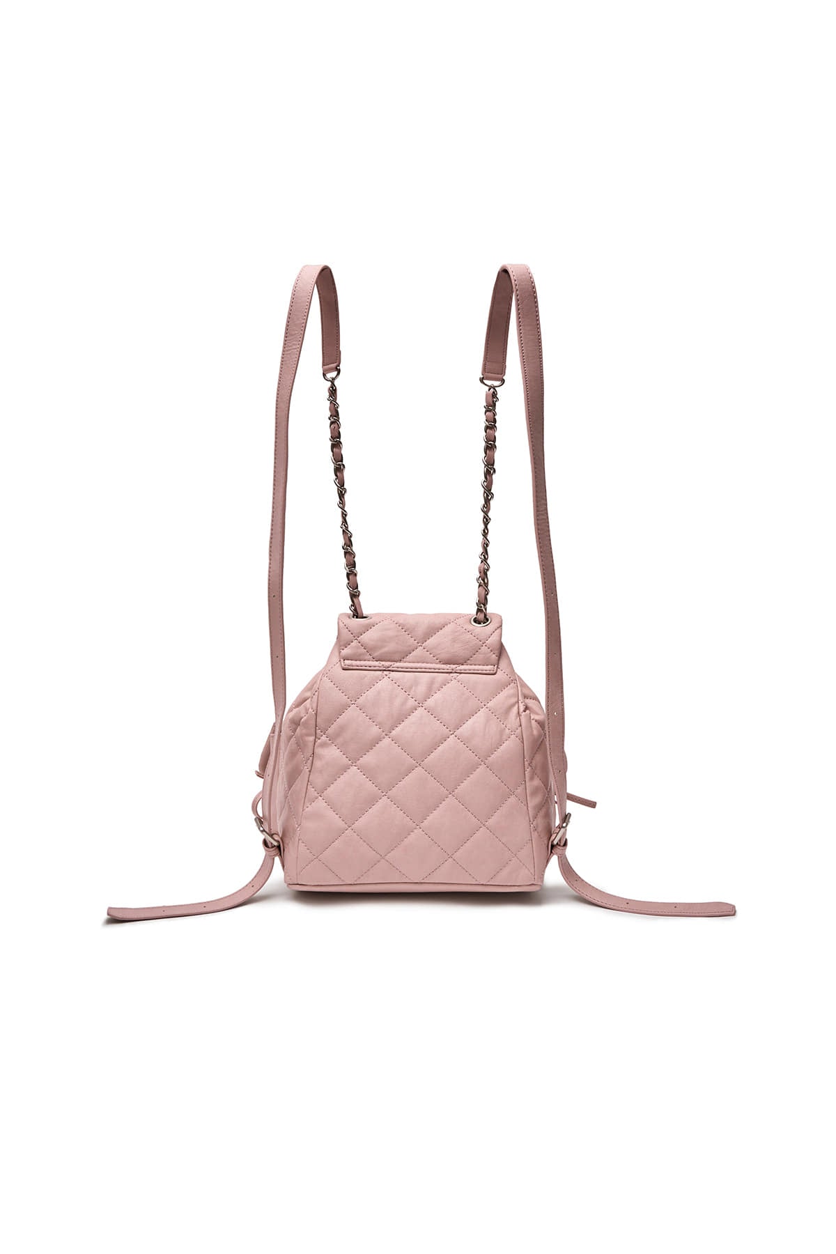 Matin Kim - Double Pocket Quilting Mini Backpack (Pink) product image 2 | TRAB K-Fashion Australia