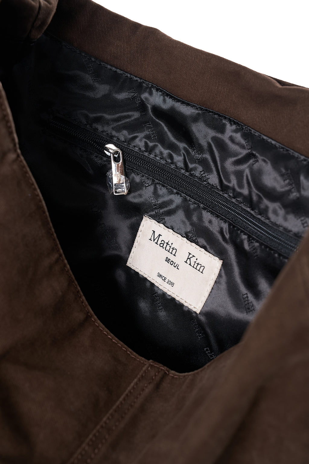 Matin Kim - Vintage Washed Cotton Messenger Bag (Brown) product image 5 | TRAB K-Fashion Australia