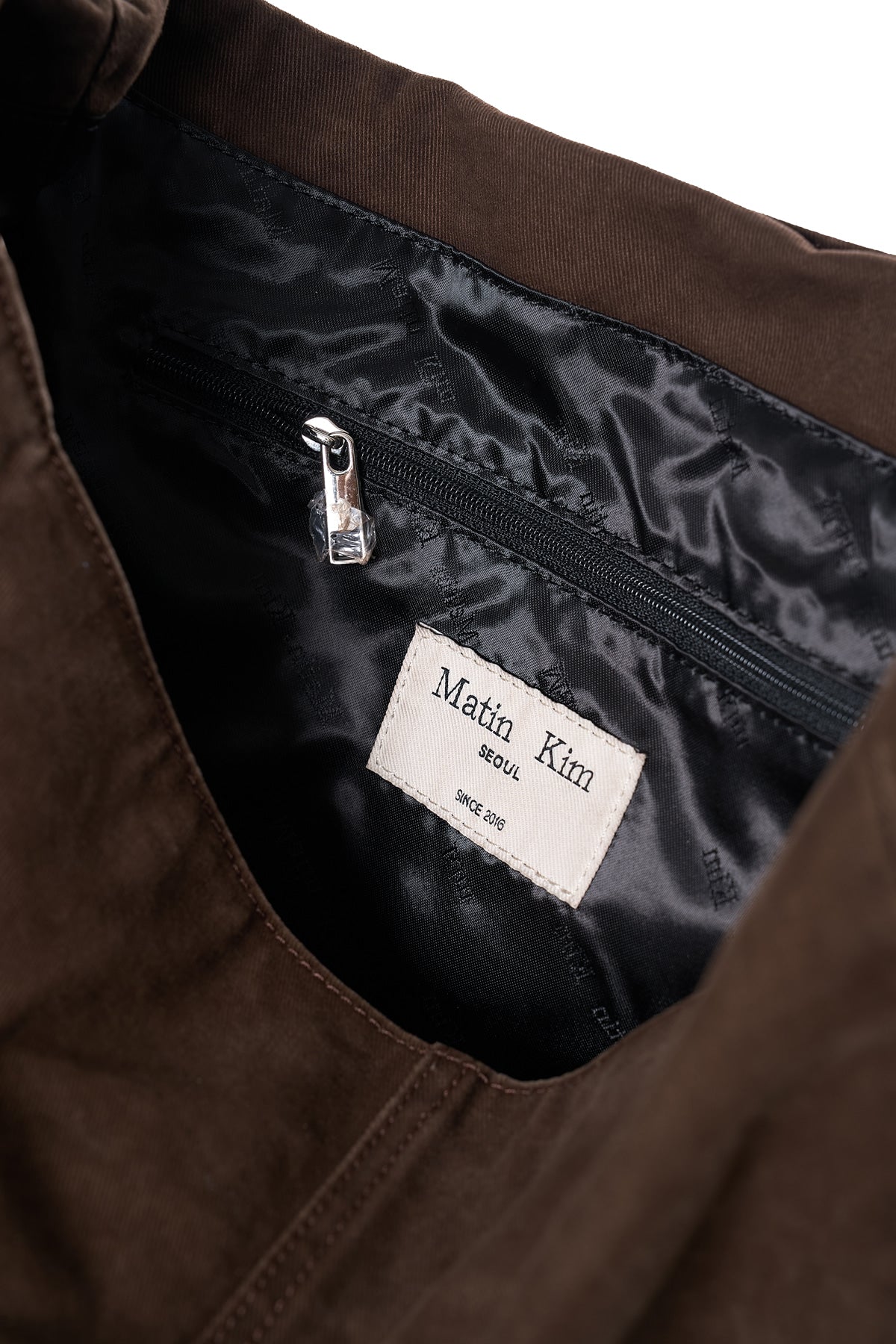 Matin Kim - Vintage Washed Cotton Messenger Bag (Brown) product image 5 | TRAB K-Fashion Australia