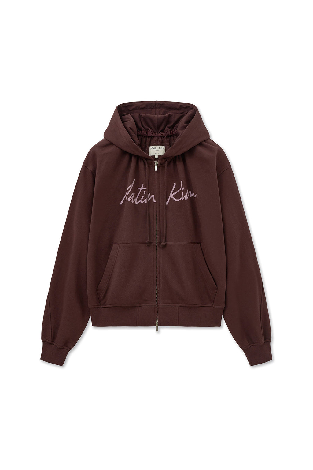 Matin Kim - Drawstring Point Zip Up Hoody (Burgundy) product image 1 | TRAB K-Fashion Australia