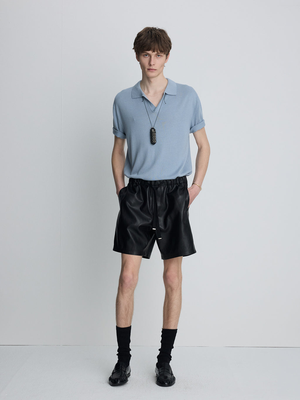 Tonywack - Silk Cashmere Open Collar Knit (Sky Blue) product image 2 | TRAB K-Fashion Australia