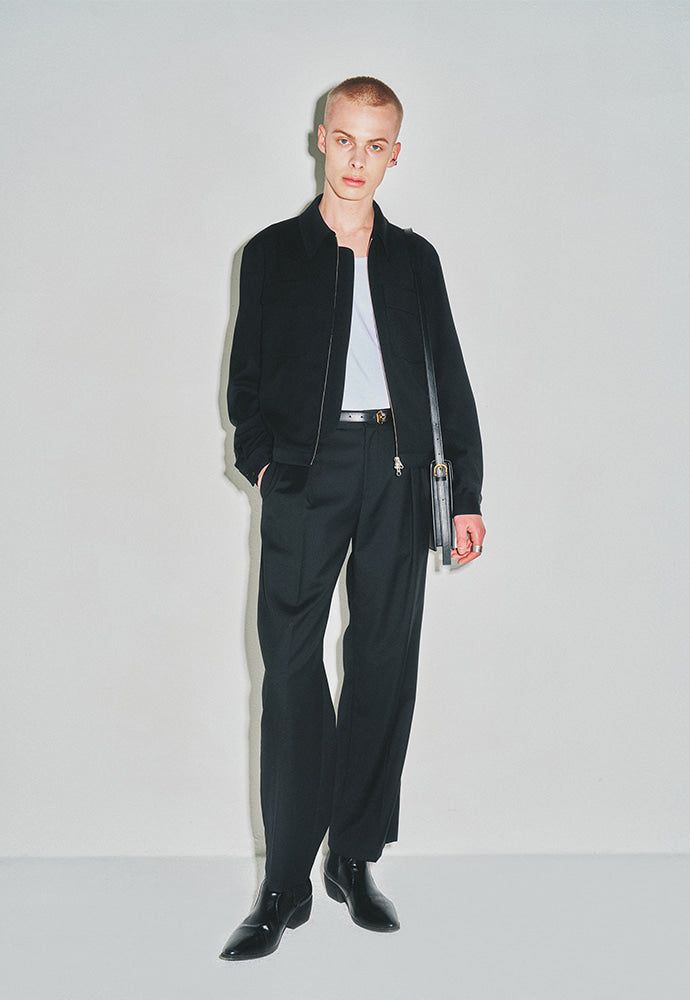 Tonywack - Super Fine Wool Double Pocket Zip Blouson (Black) product image 3 | TRAB K-Fashion Australia