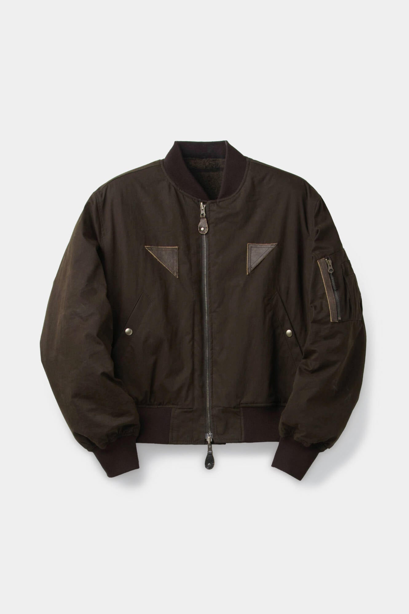 Coor - B-15 Leather Tab Sherpa Bomber (Khaki Brown) product image 1 | TRAB K-Fashion Australia