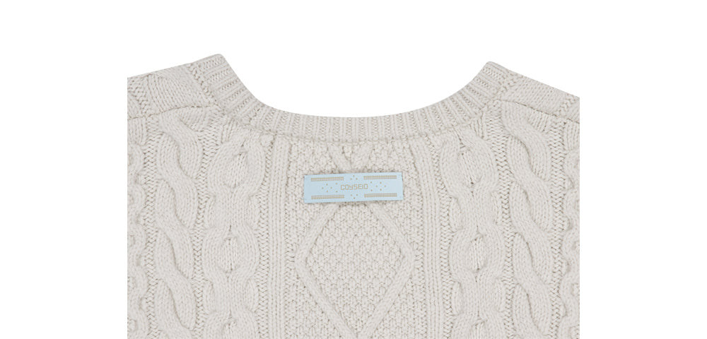 Coyseio - Pompom Cable Knit (Ivory) product image 10 | TRAB K-Fashion Australia