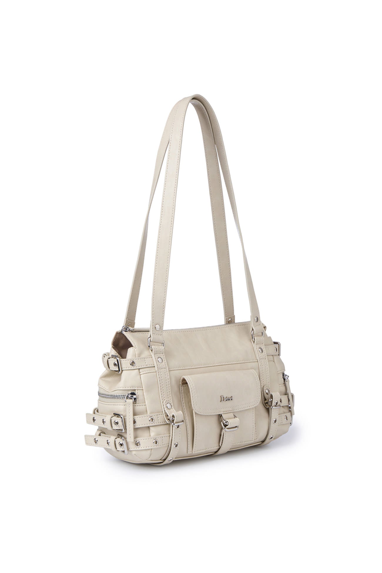 Deinet - Belted Pocket Mini Shoulder Bag (Beige) product image 2 | TRAB K-Fashion Australia