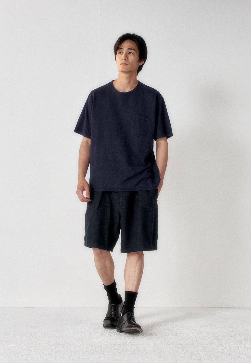 Art if acts - Washed Linen Two Tuck Shorts (Navy) product image 4 | TRAB K-Fashion Australia