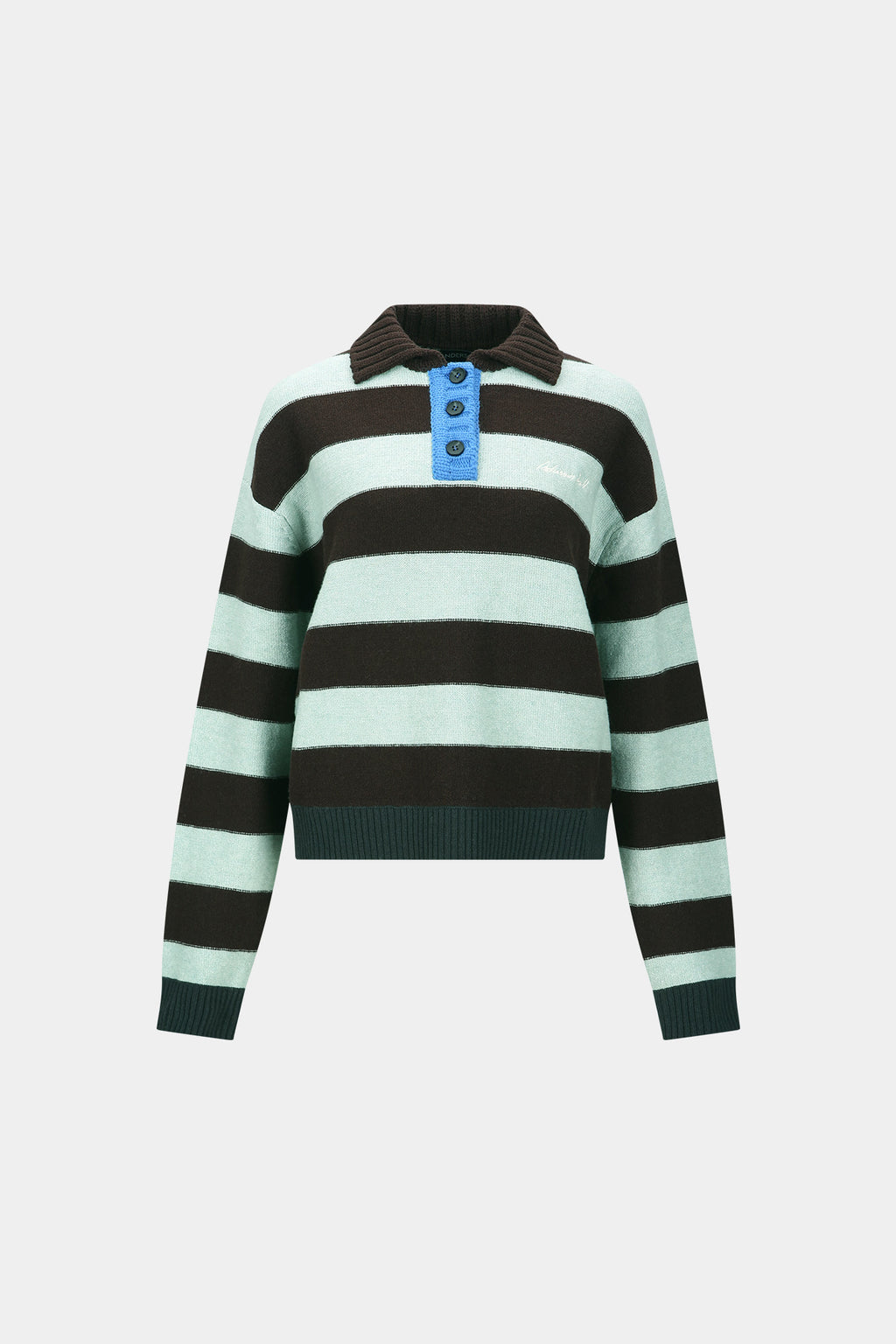 Andersson Bell - Bold Stripe Collar Sweater (Brown/Jade) product image 6 | TRAB K-Fashion Australia