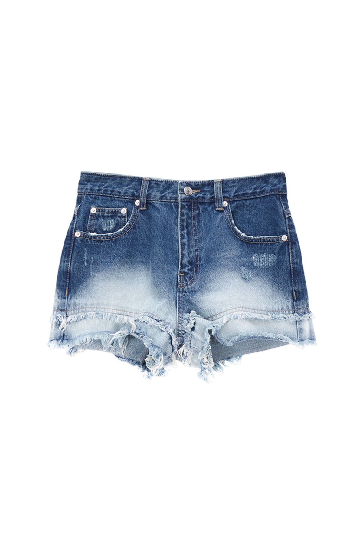Matin Kim - Double Cutted Denim Shorts (Blue) product image 1 | TRAB K-Fashion Australia