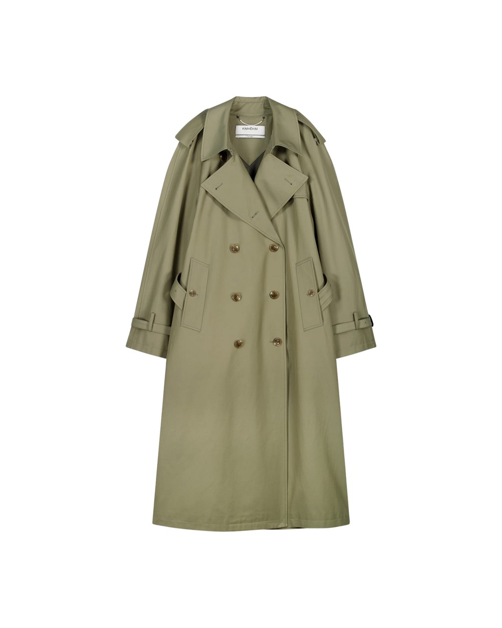 Kimhe Kim - Cotton-Rayon Belted Trench Coat (Olive Green) product image 21 | TRAB K-Fashion Australia