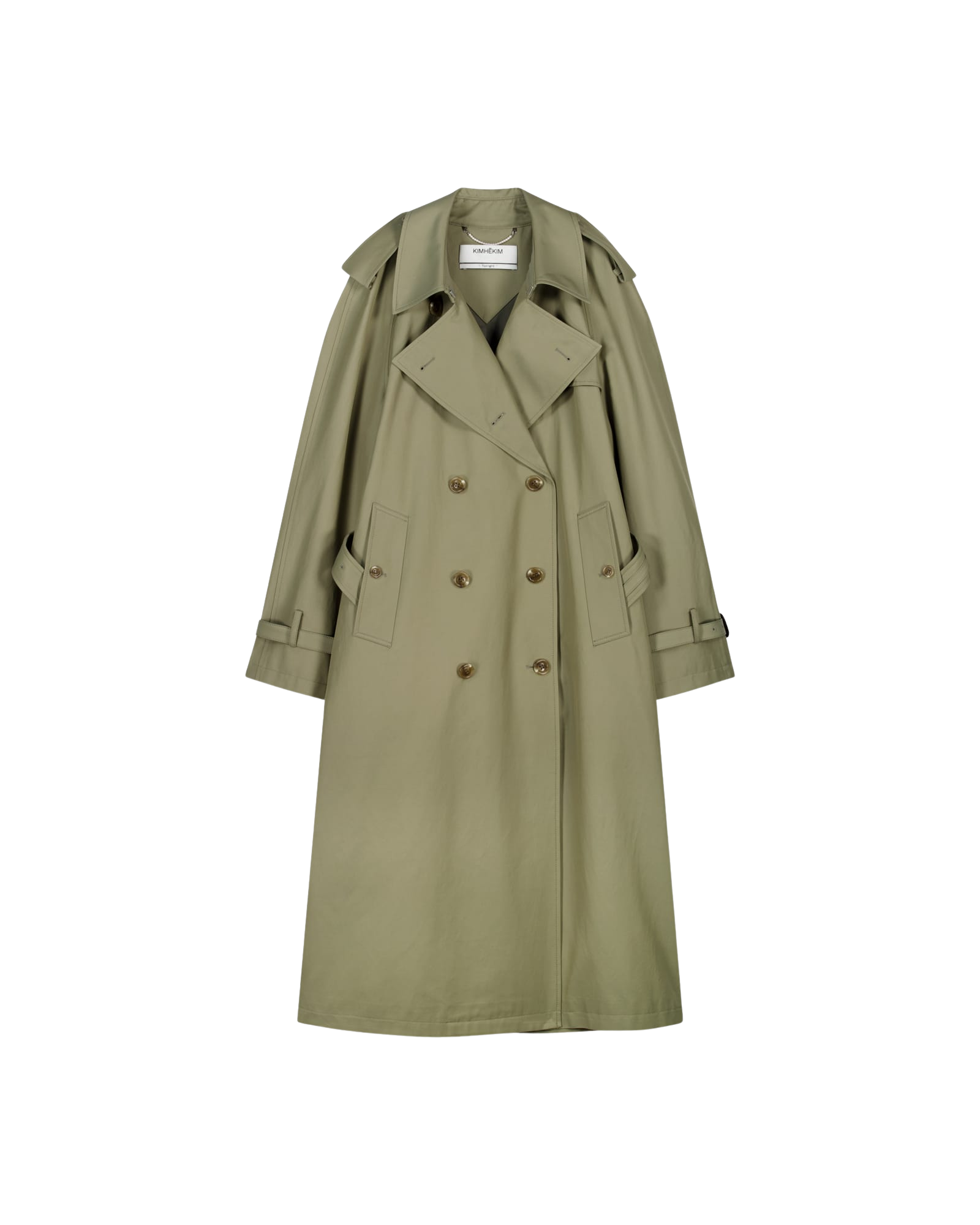 Kimhe Kim - Cotton-Rayon Belted Trench Coat (Olive Green) product image 21 | TRAB K-Fashion Australia