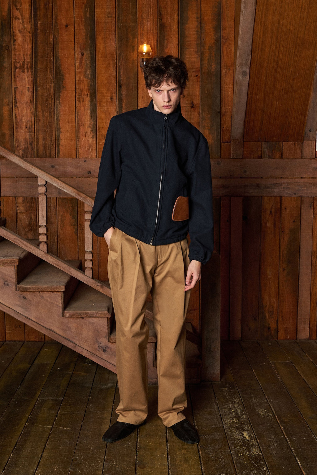 STU - Arch Pleat Cotton Pants (Beige) product image 1 | TRAB K-Fashion Australia