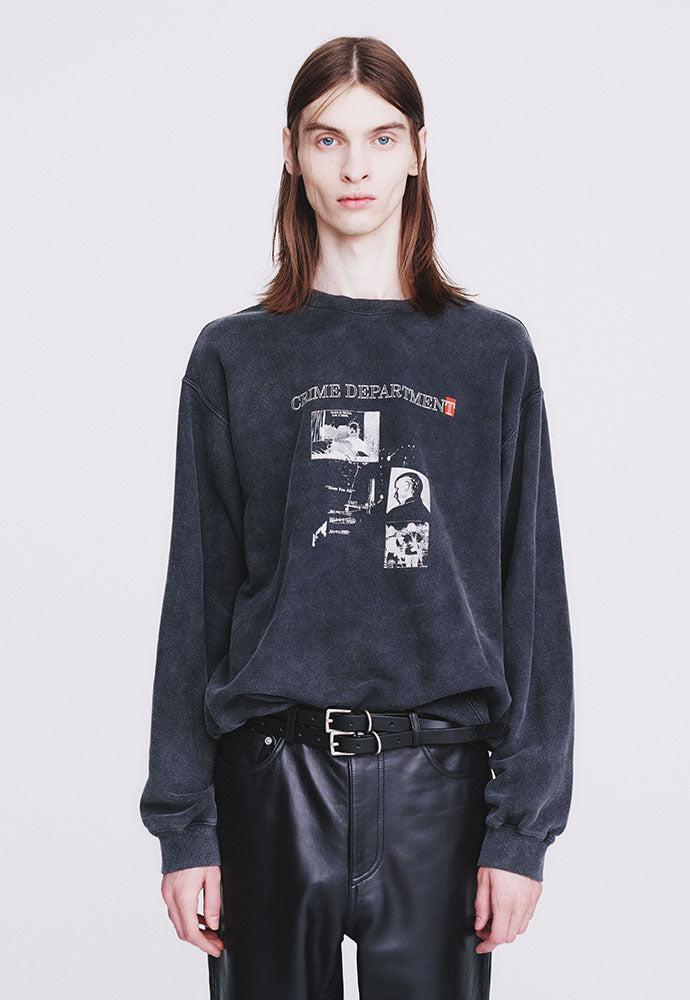 Tonywack - Crime Dept. Garment-Dyeing Sweatshirt (Faded Charcoal) product image 6 | TRAB K-Fashion Australia