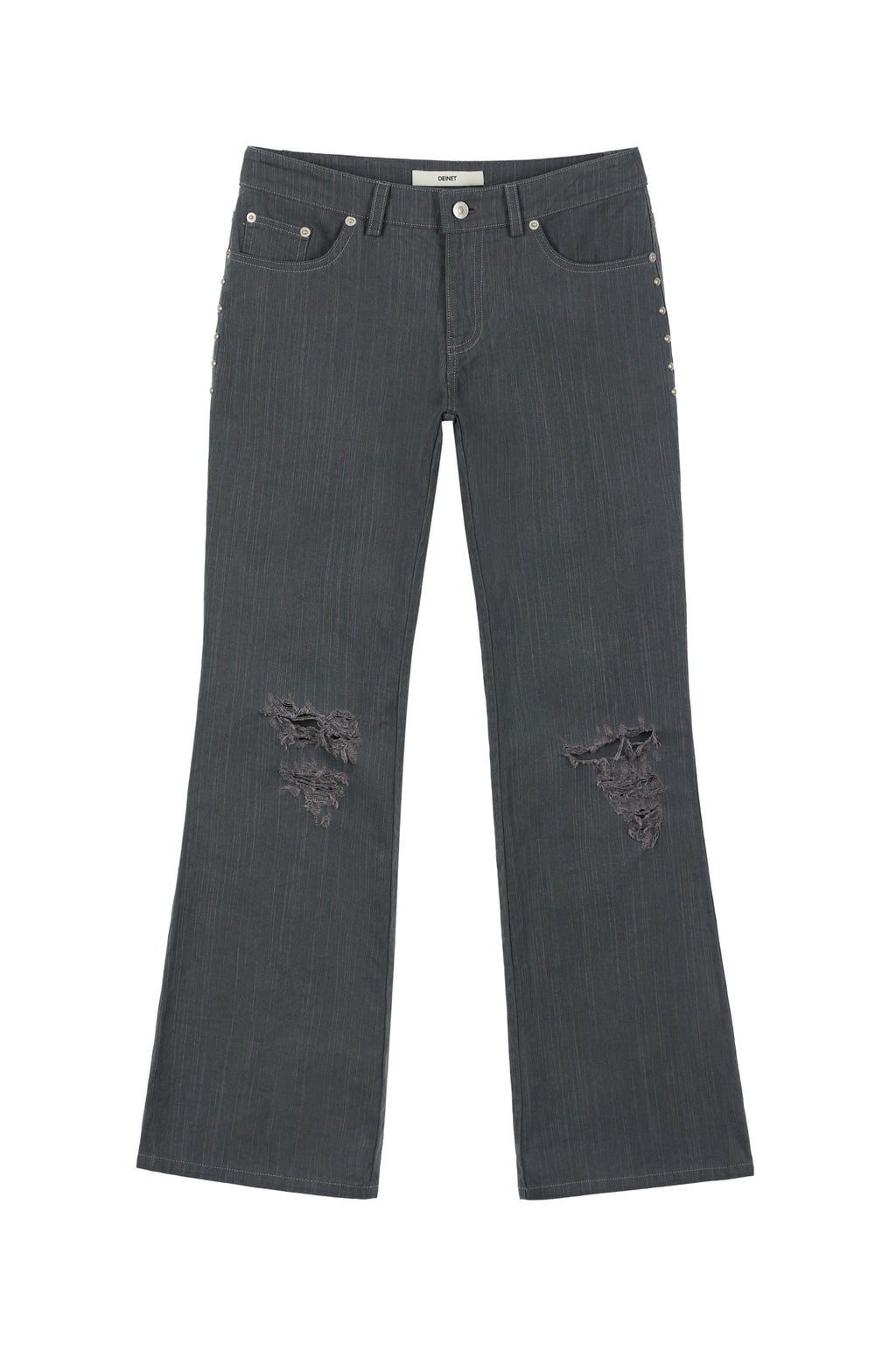 Deinet - Stud Line Damege Boots Cut Denim (Grey) product image 11 | TRAB K-Fashion Australia