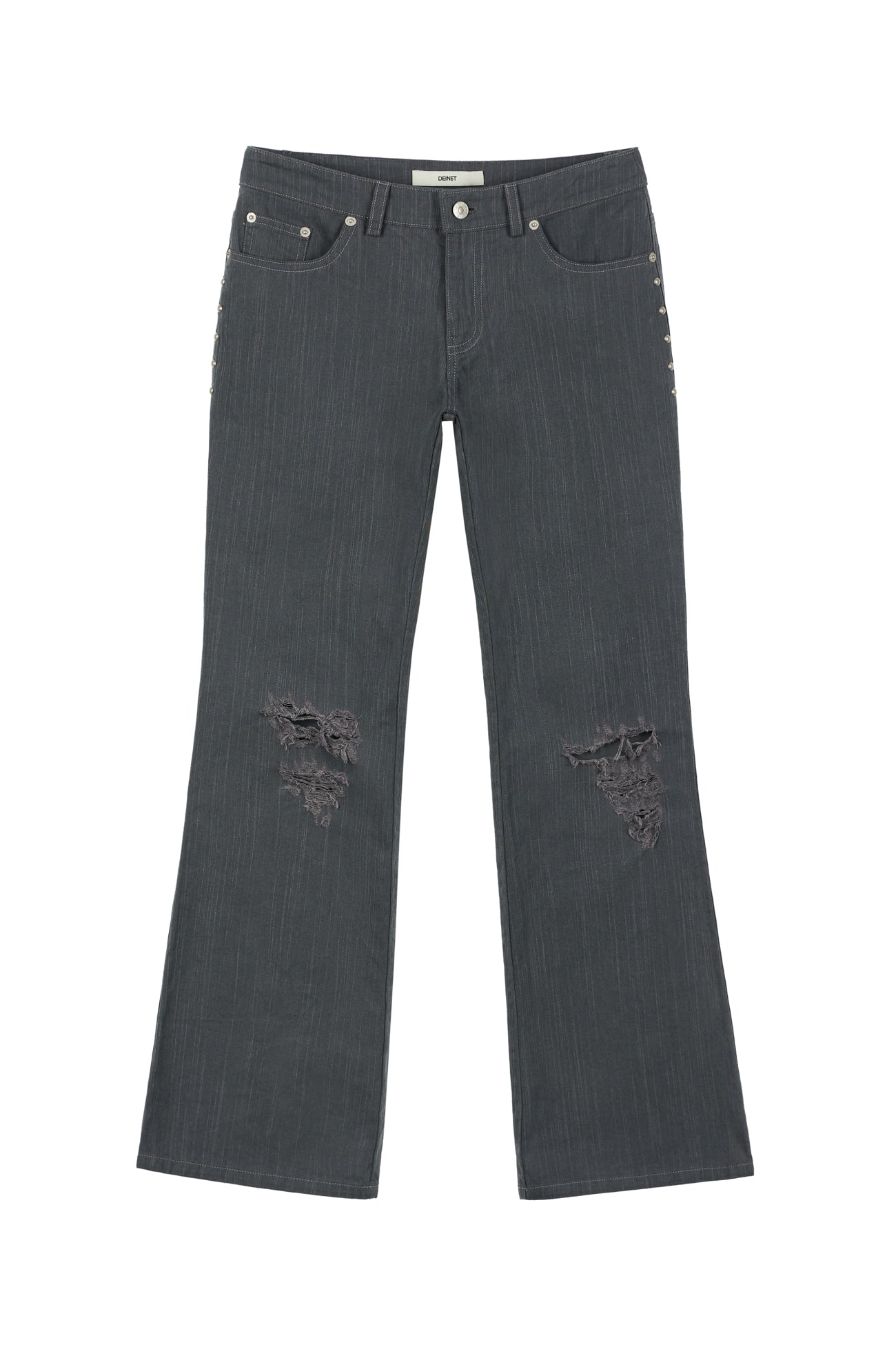 Deinet - Stud Line Damege Boots Cut Denim (Grey) product image 11 | TRAB K-Fashion Australia