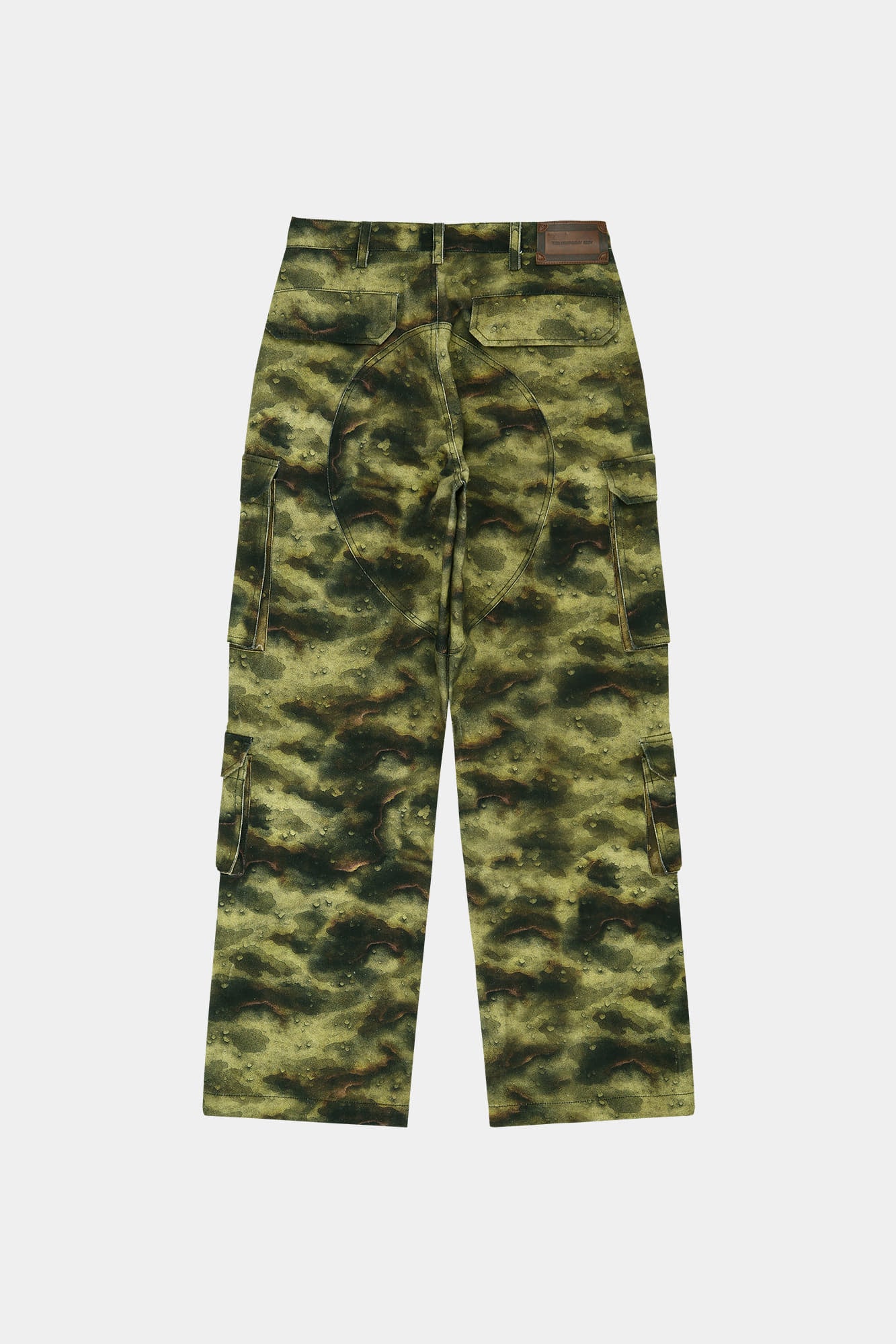 Andersson Bell - Unisex Burnout Camouflage-Printed Cargo Jeans (Green) product image 12 | TRAB K-Fashion Australia