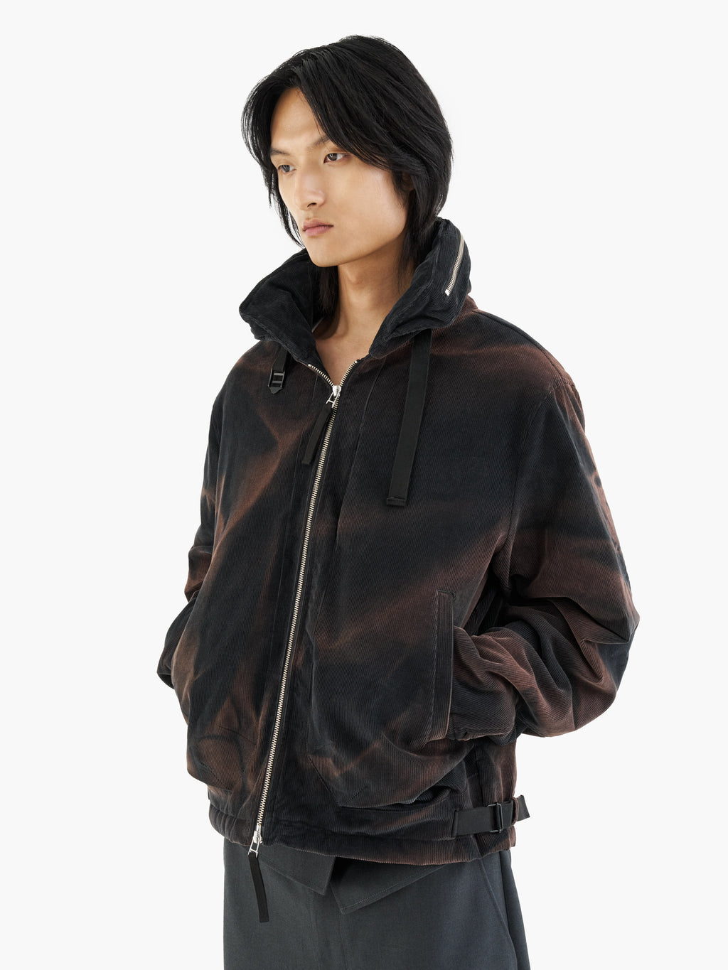 Jiyong Kim - Sun-Bleached Convertible Collar Jacket (Navy) product image 3 | TRAB K-Fashion Australia
