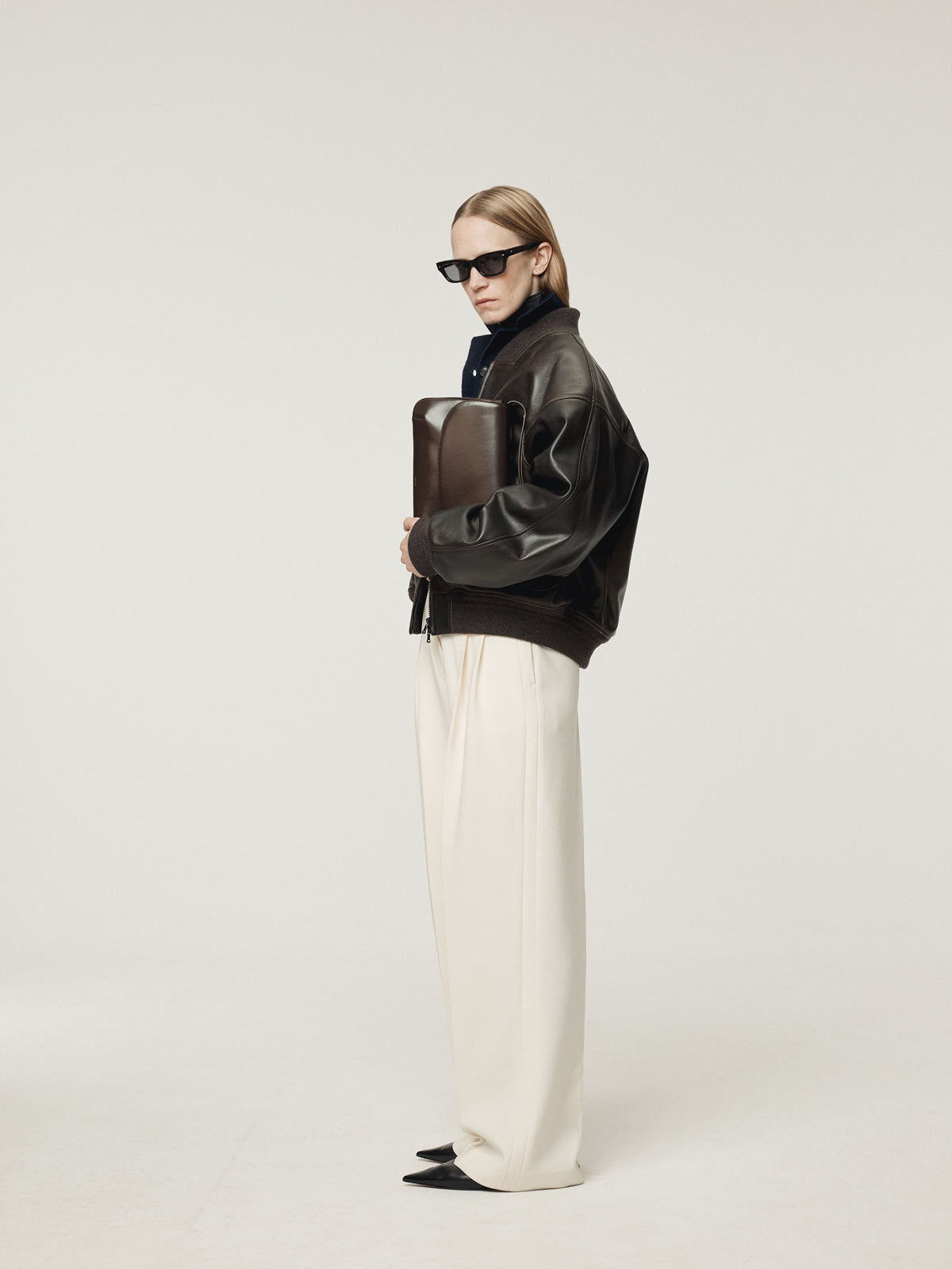 Recto - Vintage Effect Leather Bomber (Vintage Brown) product image 3 | TRAB K-Fashion Australia