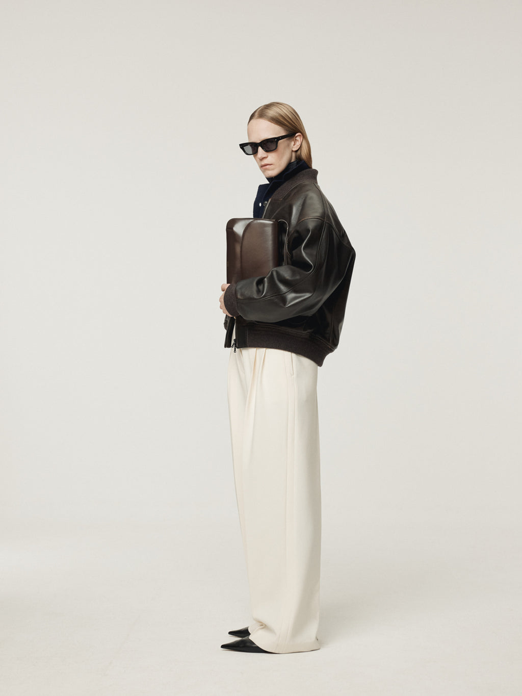 Recto - Vintage Effect Leather Bomber (Vintage Brown) product image 3 | TRAB K-Fashion Australia