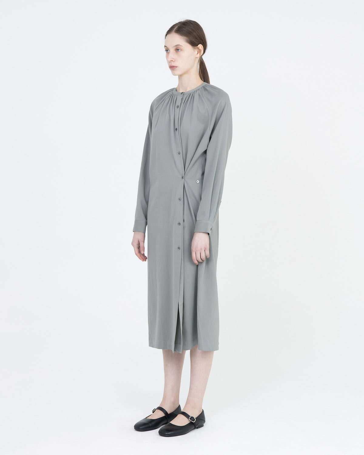 Brownyard - Gathered Dress (Blue Grey) product image 3 | TRAB K-Fashion Australia