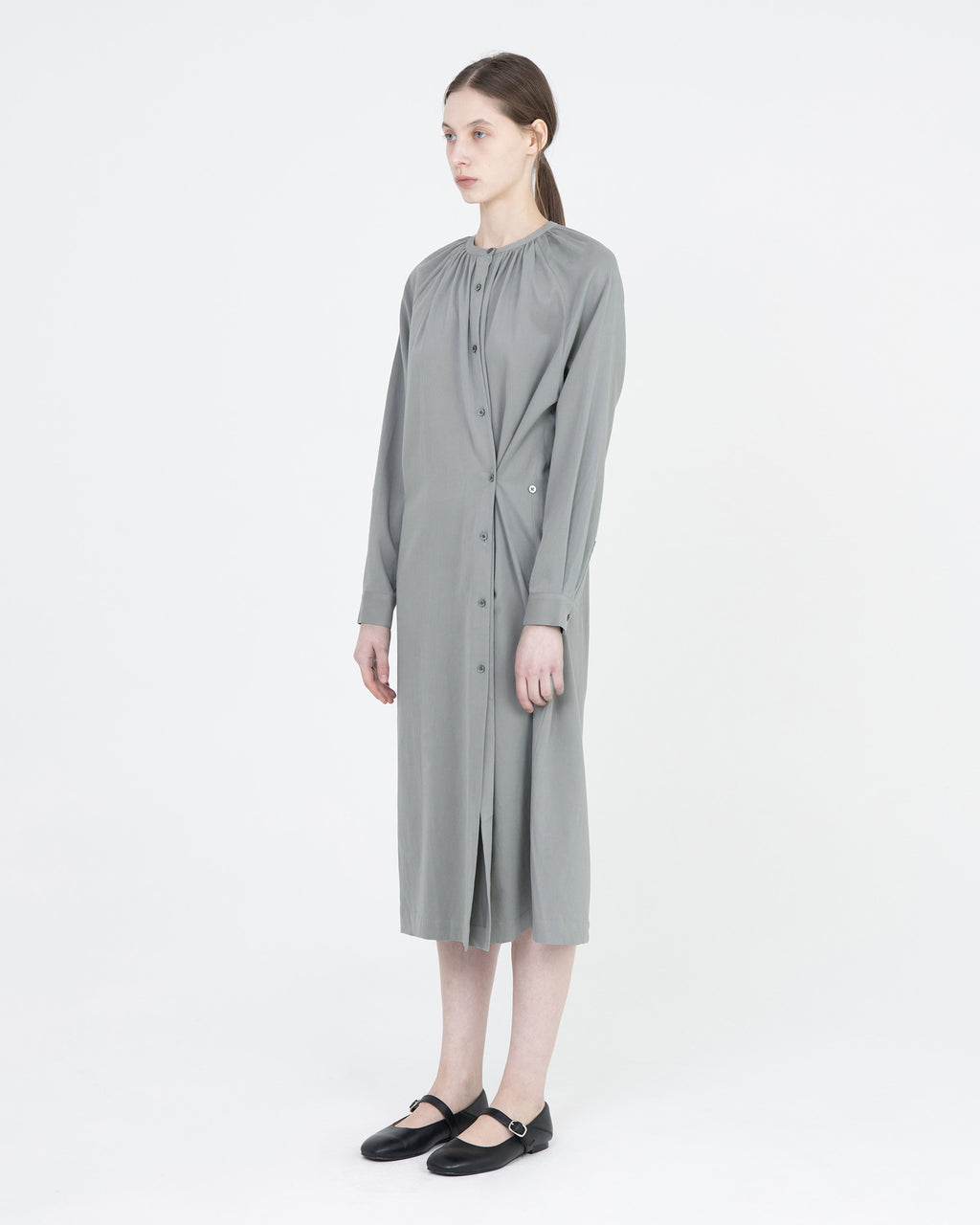 Brownyard - Gathered Dress (Blue Grey) product image 3 | TRAB K-Fashion Australia