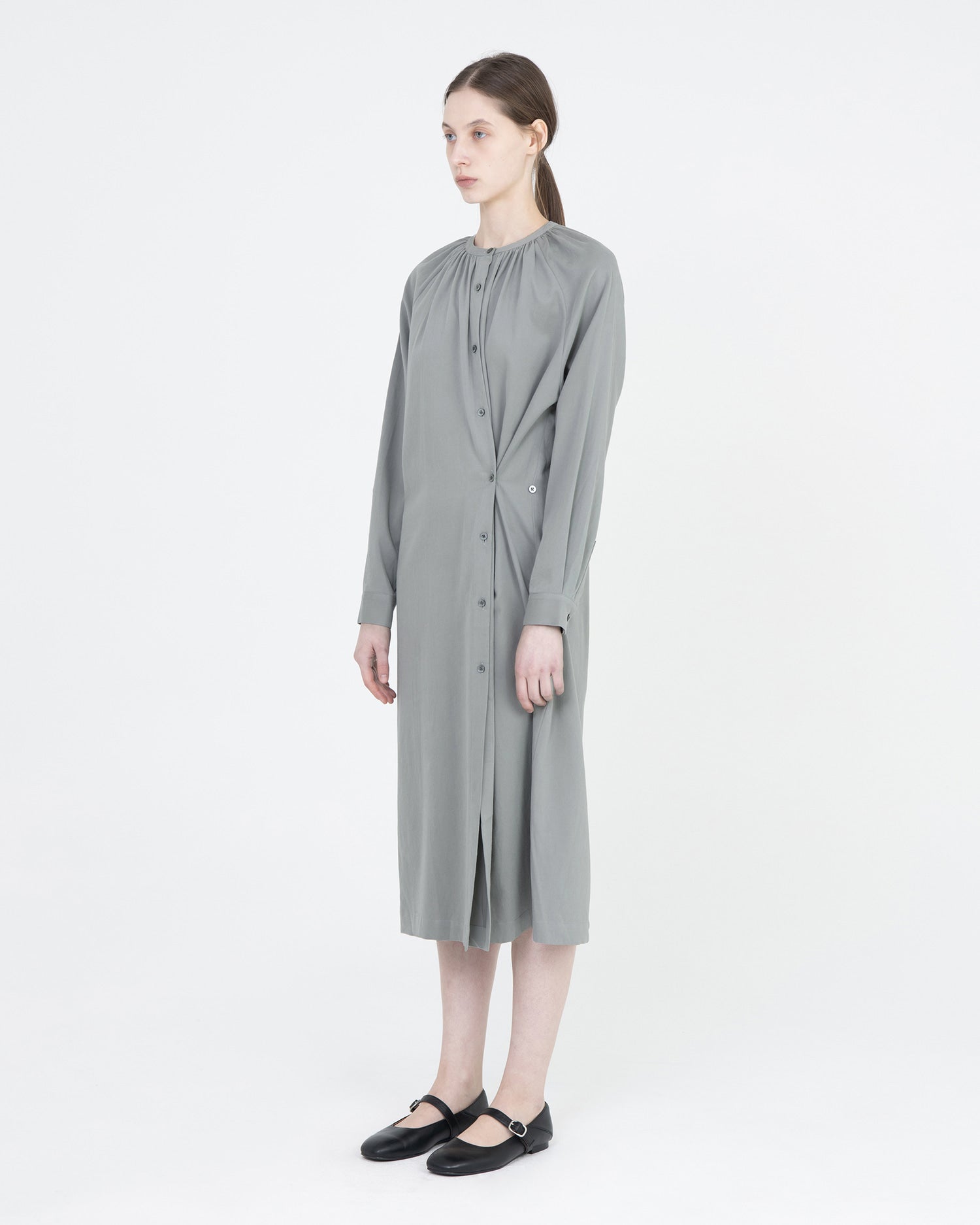 Brownyard - Gathered Dress (Blue Grey) product image 3 | TRAB K-Fashion Australia