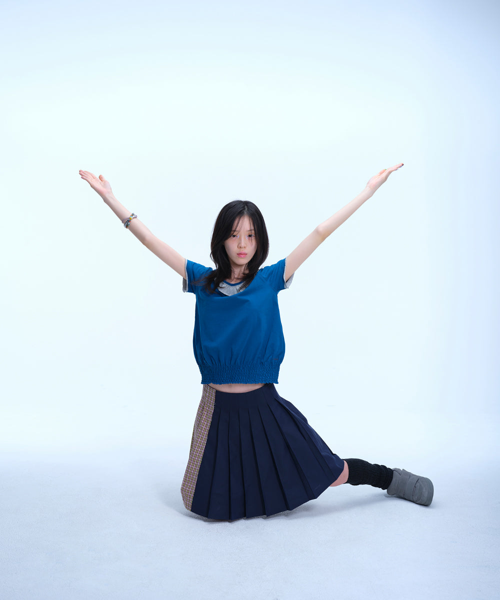 Coyseio - Triple Layer Pleated Skirt (Navy) product image 3 | TRAB K-Fashion Australia