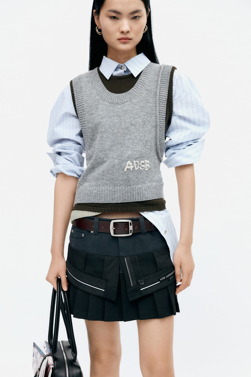 Andersson Bell - Tres Layered Sleeveless Top (Grey) product image 1 | TRAB K-Fashion Australia