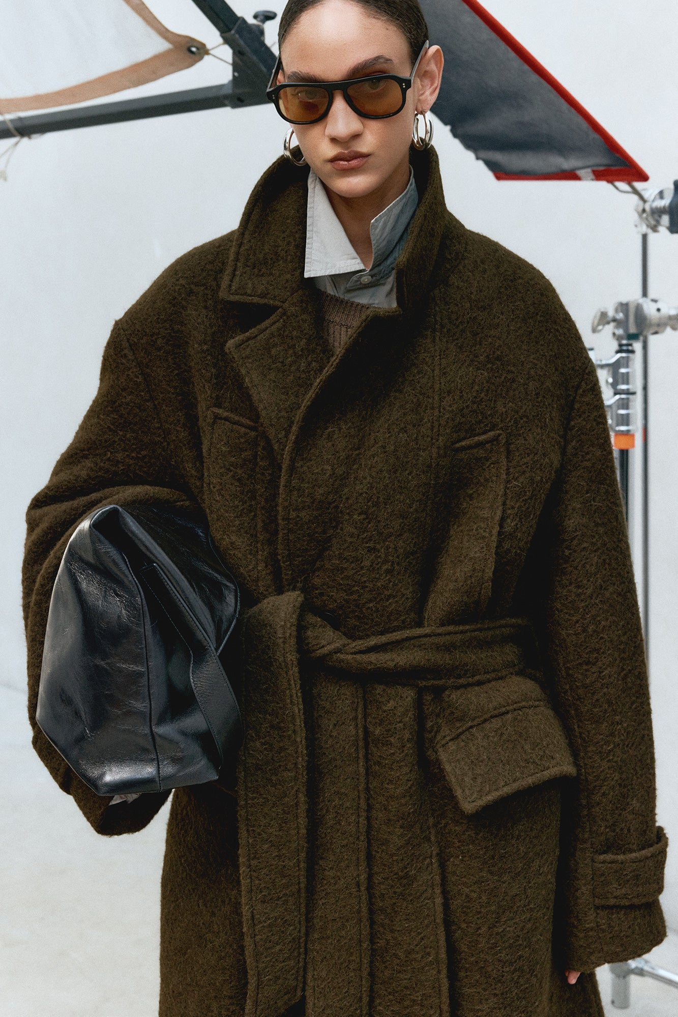 Andersson Bell - Mattia Shaggy Wool Robe Coat (Brown) product image 9 | TRAB K-Fashion Australia