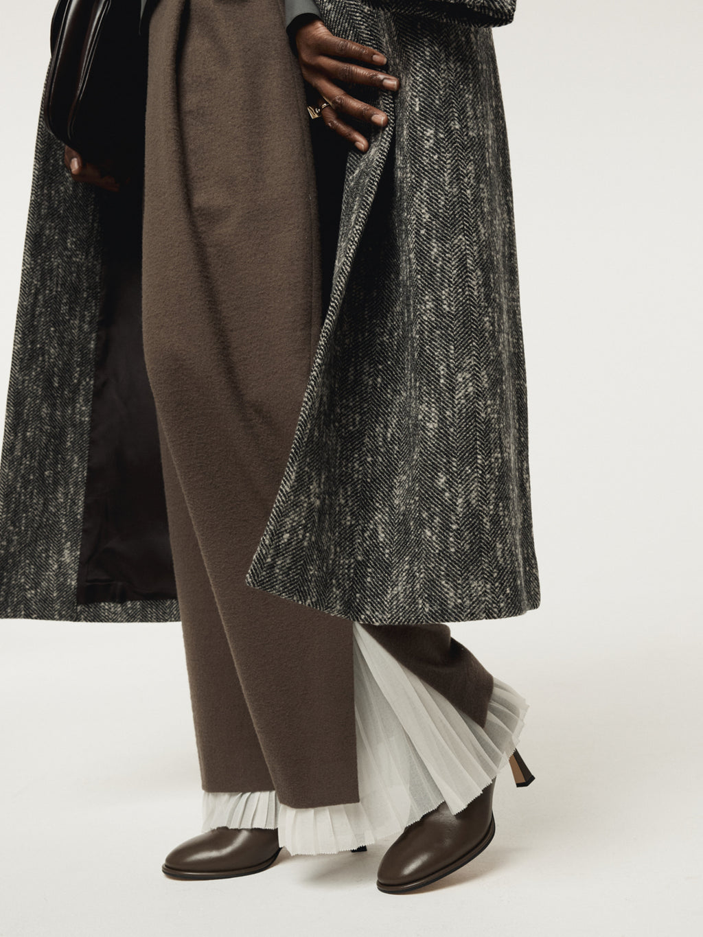 Recto - Pleats Layered Wool Pants (Greyish Khaki) product image 8 | TRAB K-Fashion Australia