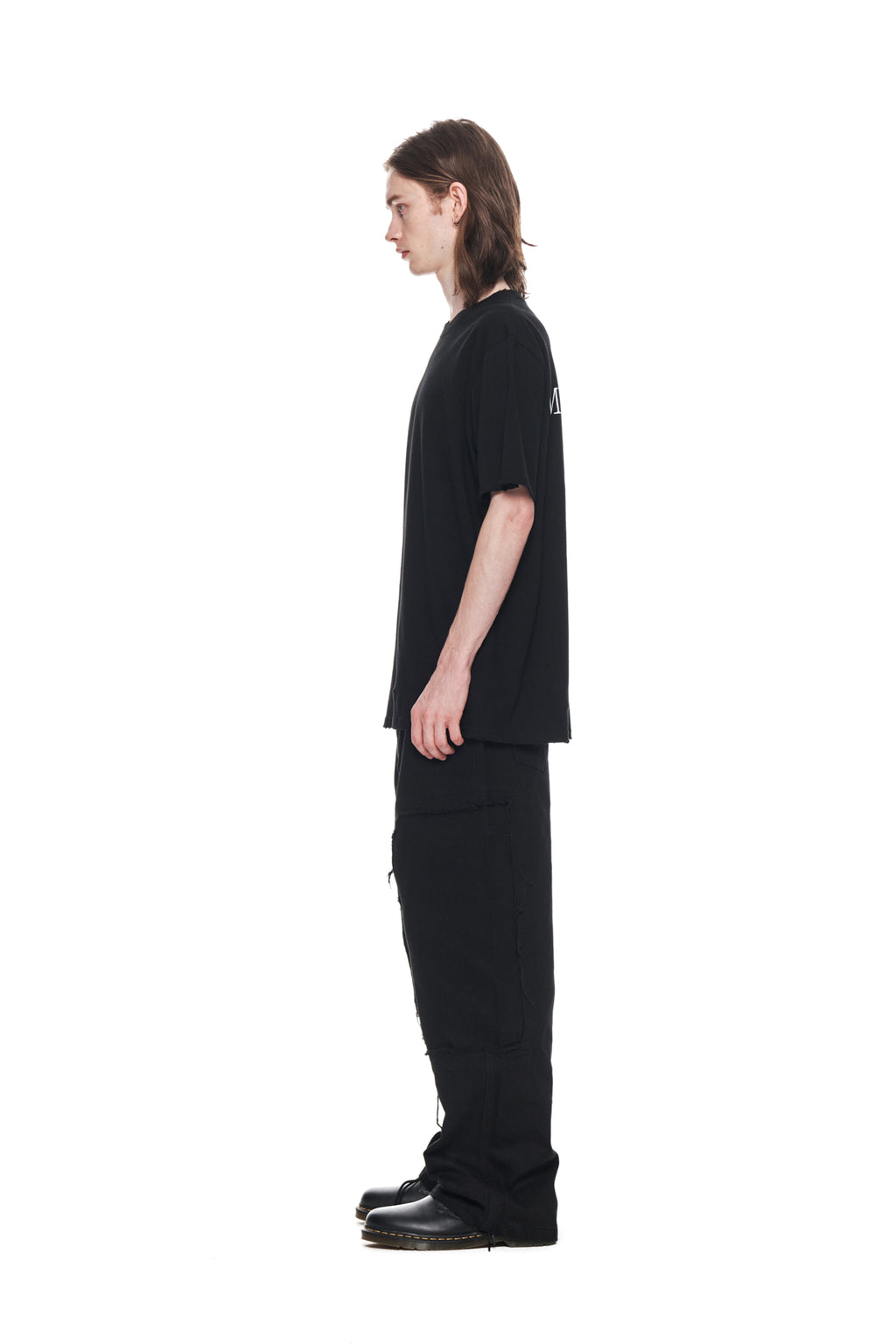 Matin Kim - Double Knee Cotton Denim Pants (Black) product image 6 | TRAB K-Fashion Australia