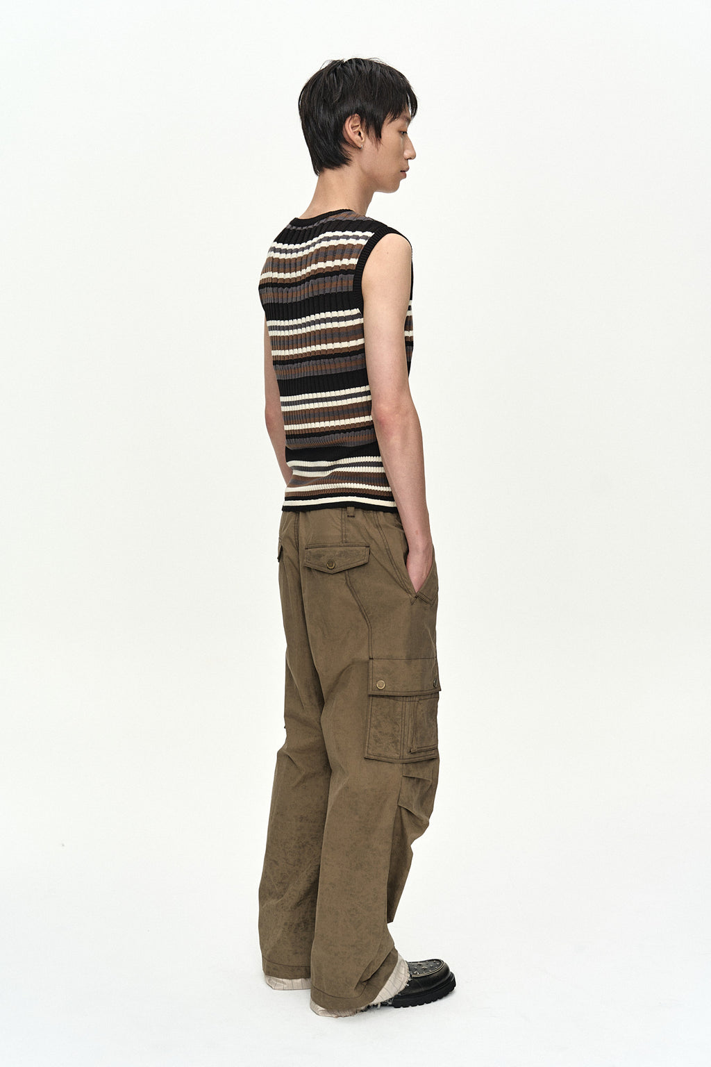 Andersson Bell - Contrast Rib Sleeveless (Black/Grey/Brown) product image 9 | TRAB K-Fashion Australia