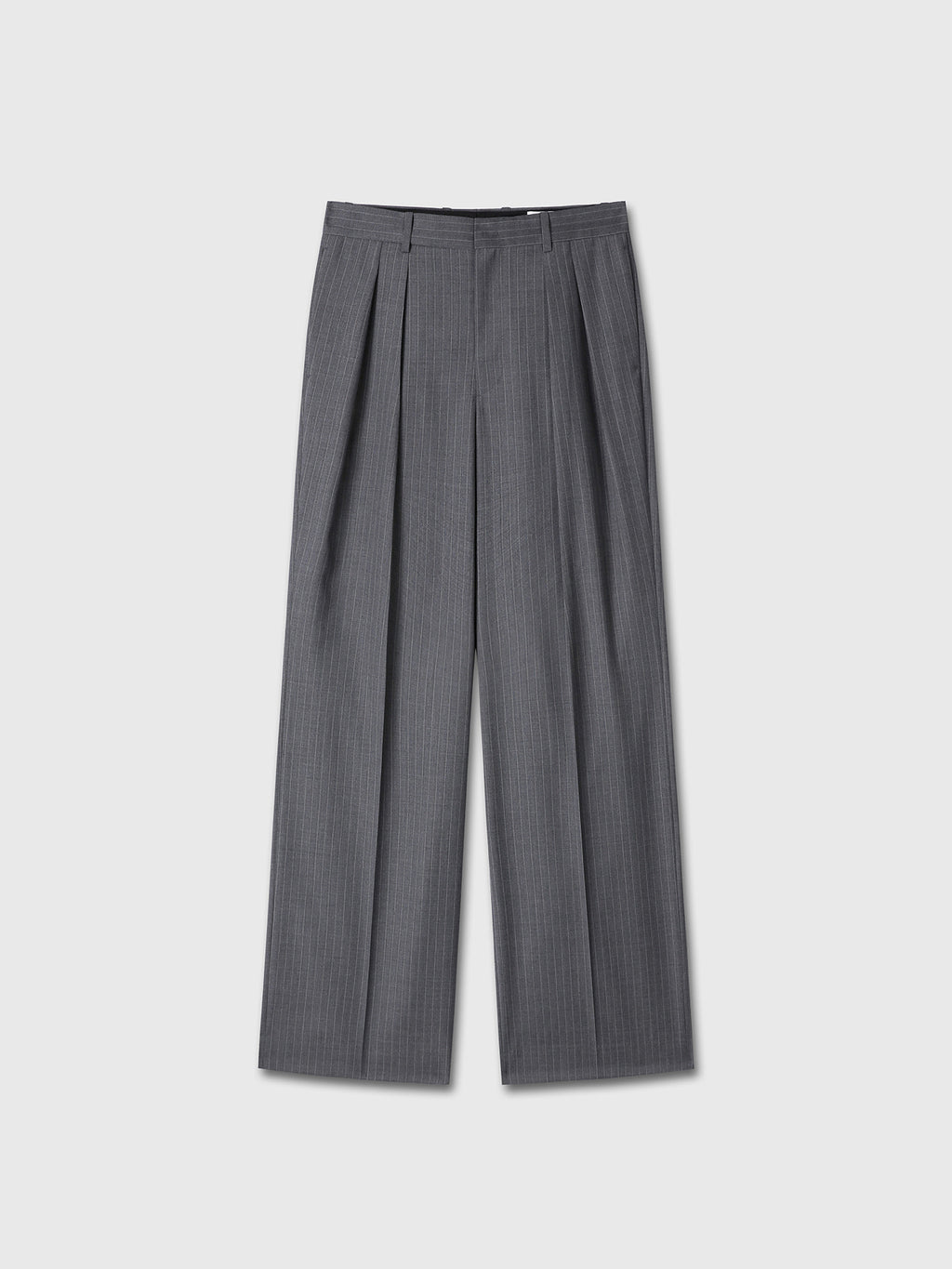 Tonywack - Striped Wool Double-Pleated Wide Trousers (Grey Stripe) product image 7 | TRAB K-Fashion Australia