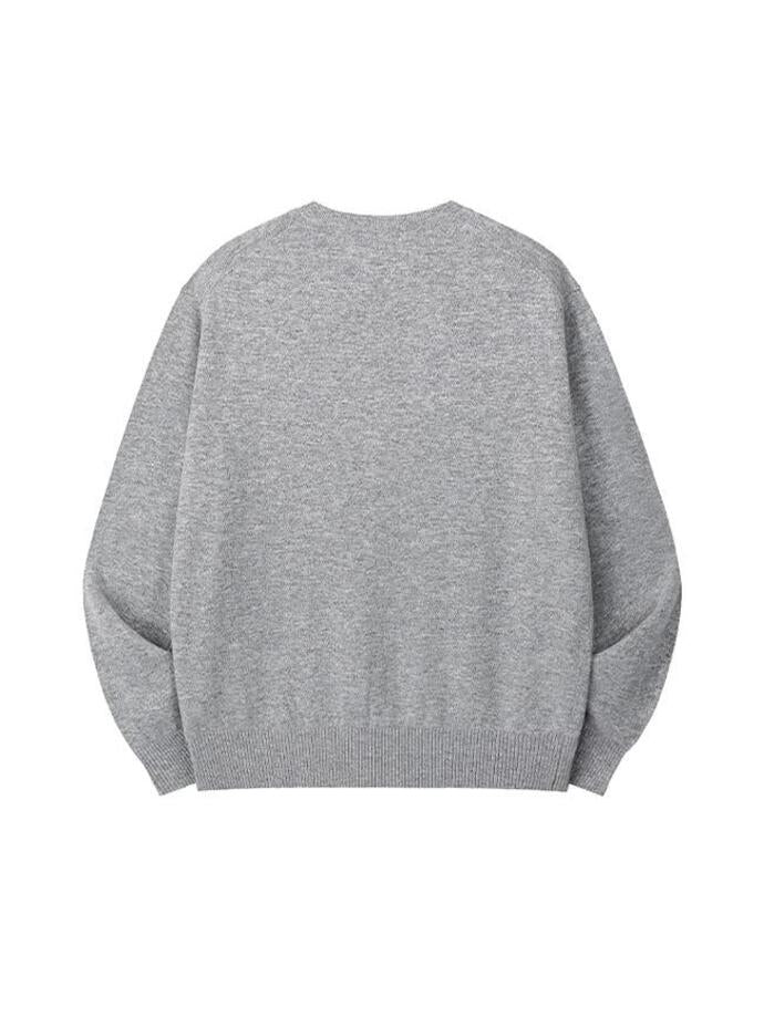 Art if acts - Cashmere V-Neck Knit (Light Grey) product image 7 | TRAB K-Fashion Australia