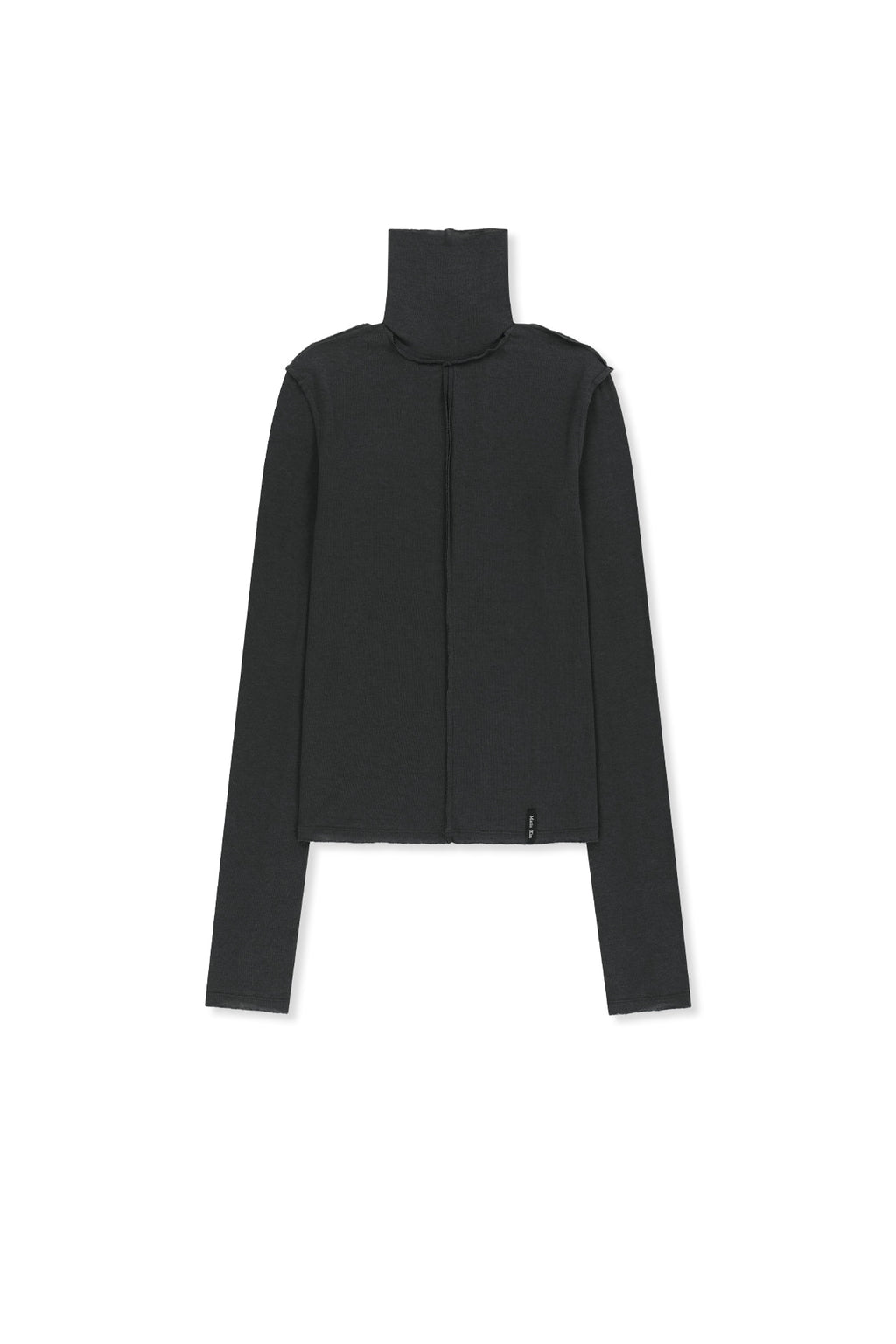 Matin Kim - Raw Cut High Neck Top (Charcoal) product image 1 | TRAB K-Fashion Australia