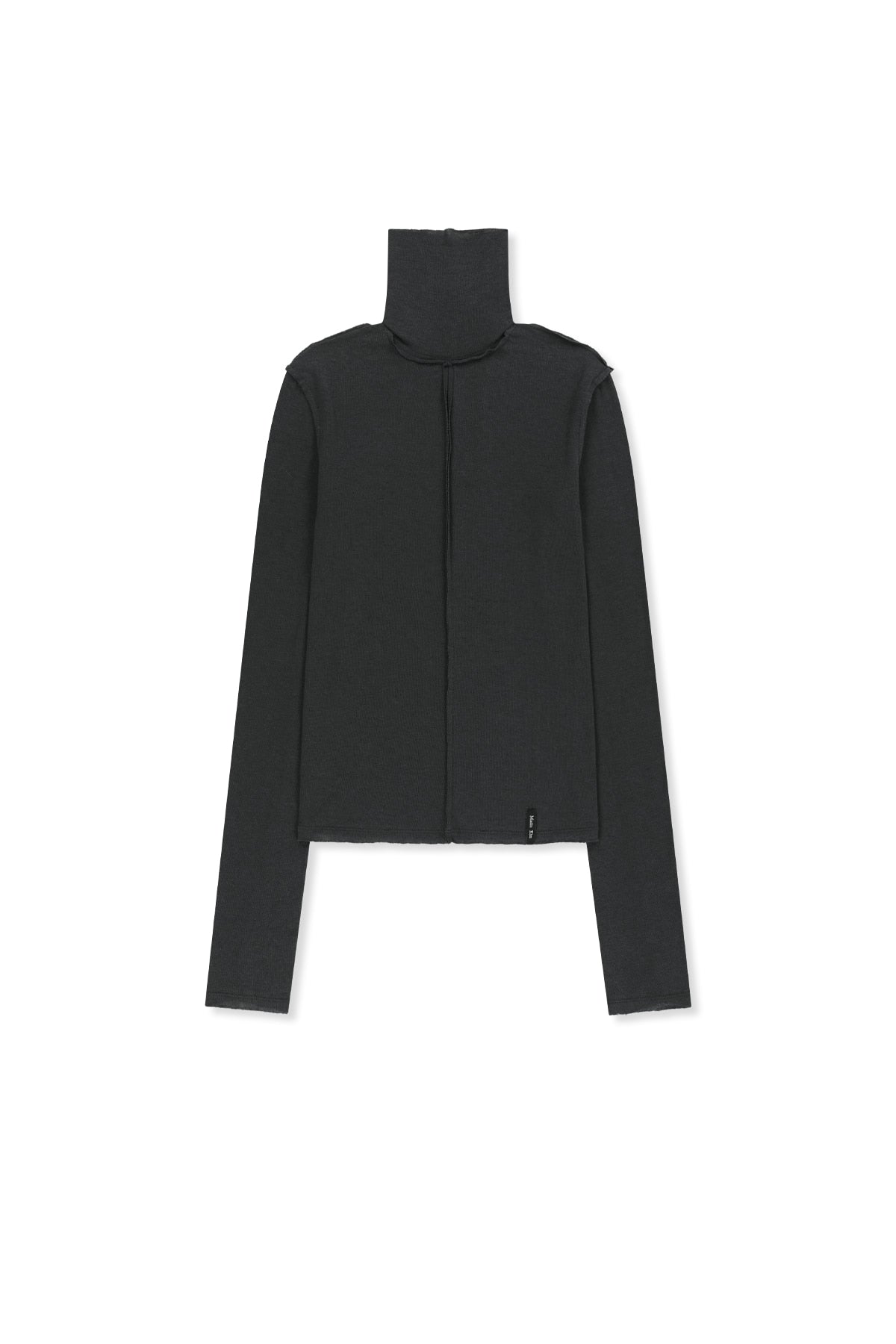 Matin Kim - Raw Cut High Neck Top (Charcoal) product image 1 | TRAB K-Fashion Australia