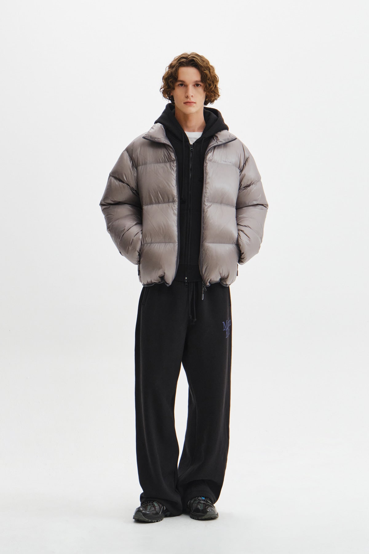 Matin Kim - Icon Logo Down Jumper (Light Grey) product image 11 | TRAB K-Fashion Australia