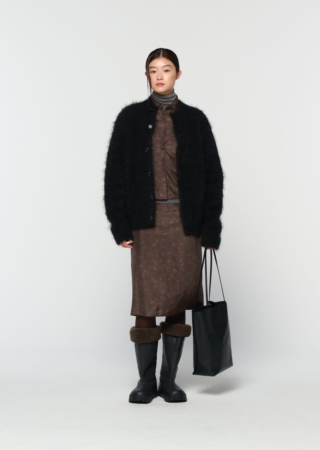 Amomento - men's mohair bulky cardigan (Black) product image 5 | TRAB K-Fashion Australia