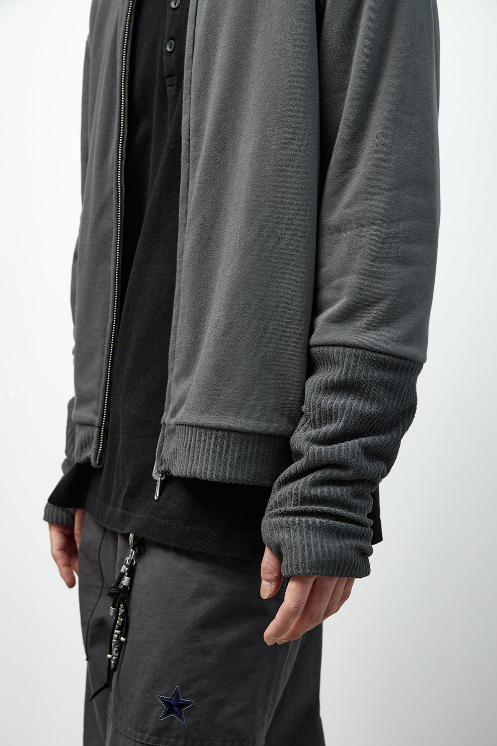 Hatchingroom - Reversible Layer Cardigan (Charcoal) product image 17 | TRAB K-Fashion Australia