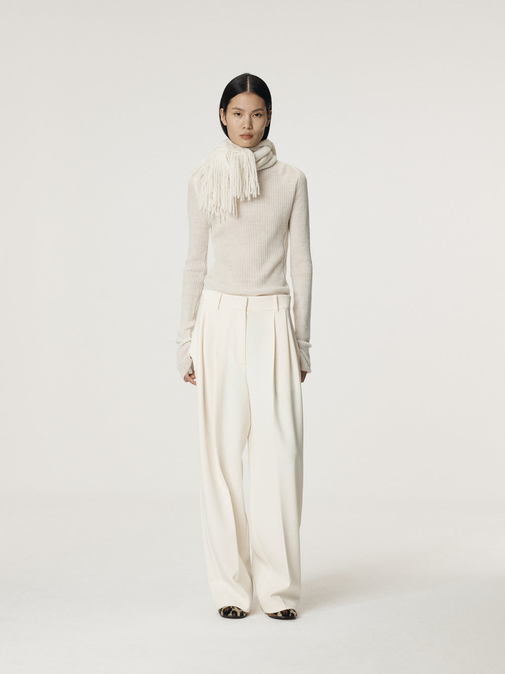 Recto - Hairy Balaclava Knit Top (Cream) product image 2 | TRAB K-Fashion Australia