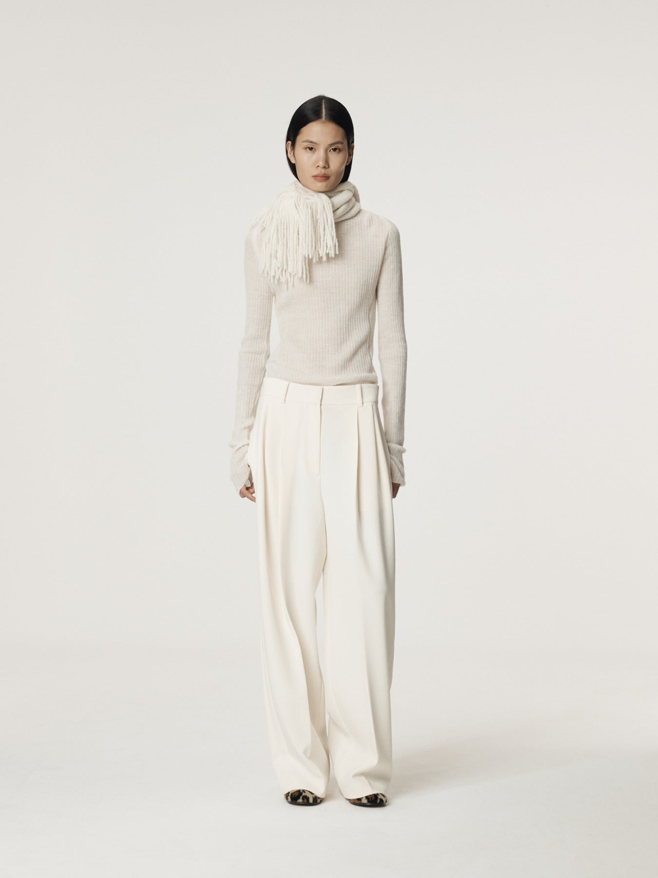 Recto - Hairy Balaclava Knit Top (Cream) product image 2 | TRAB K-Fashion Australia