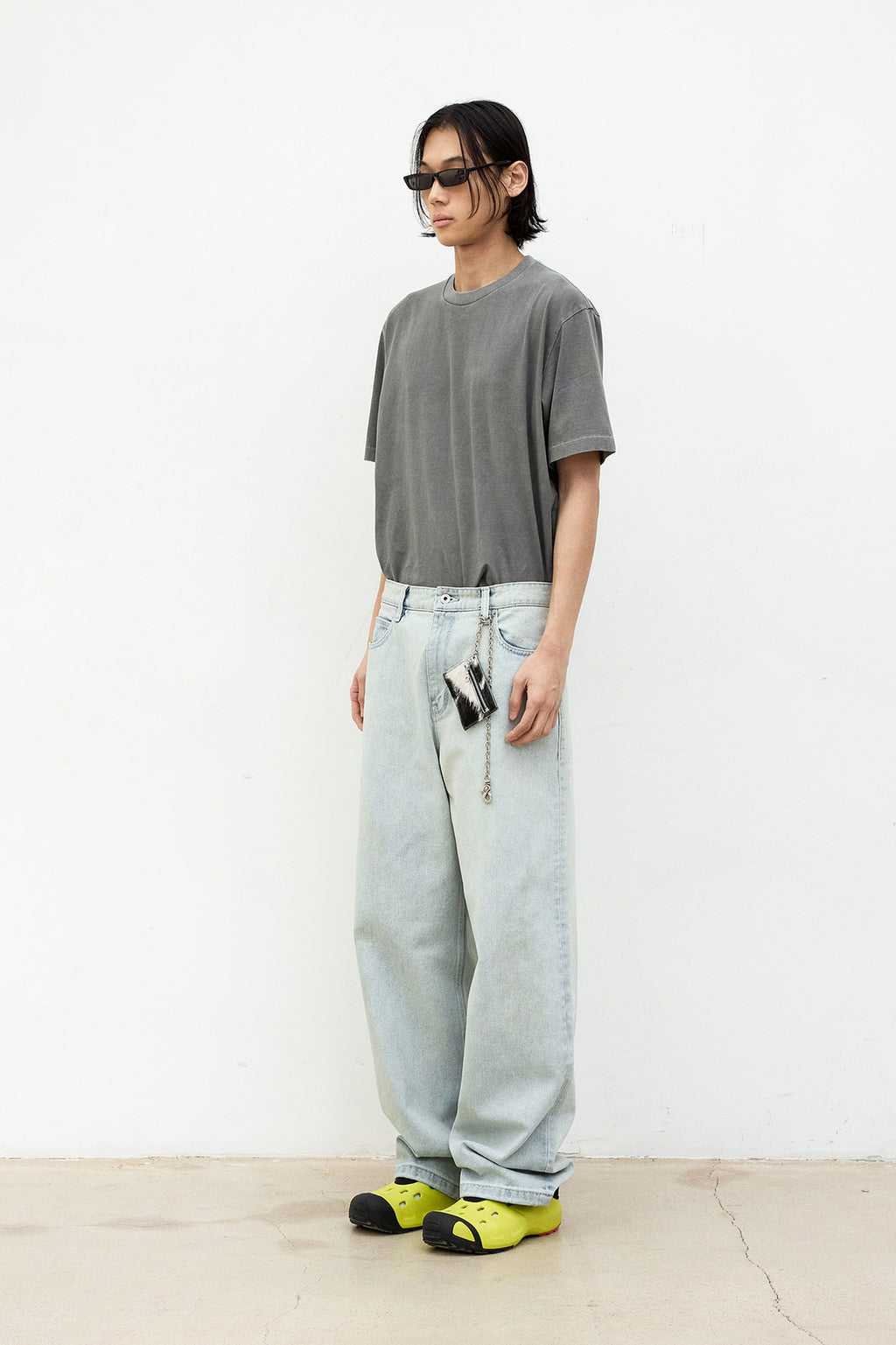Coor - Pigment Dyed Cotton T-Shirt (Washed Grey) product image 3 | TRAB K-Fashion Australia