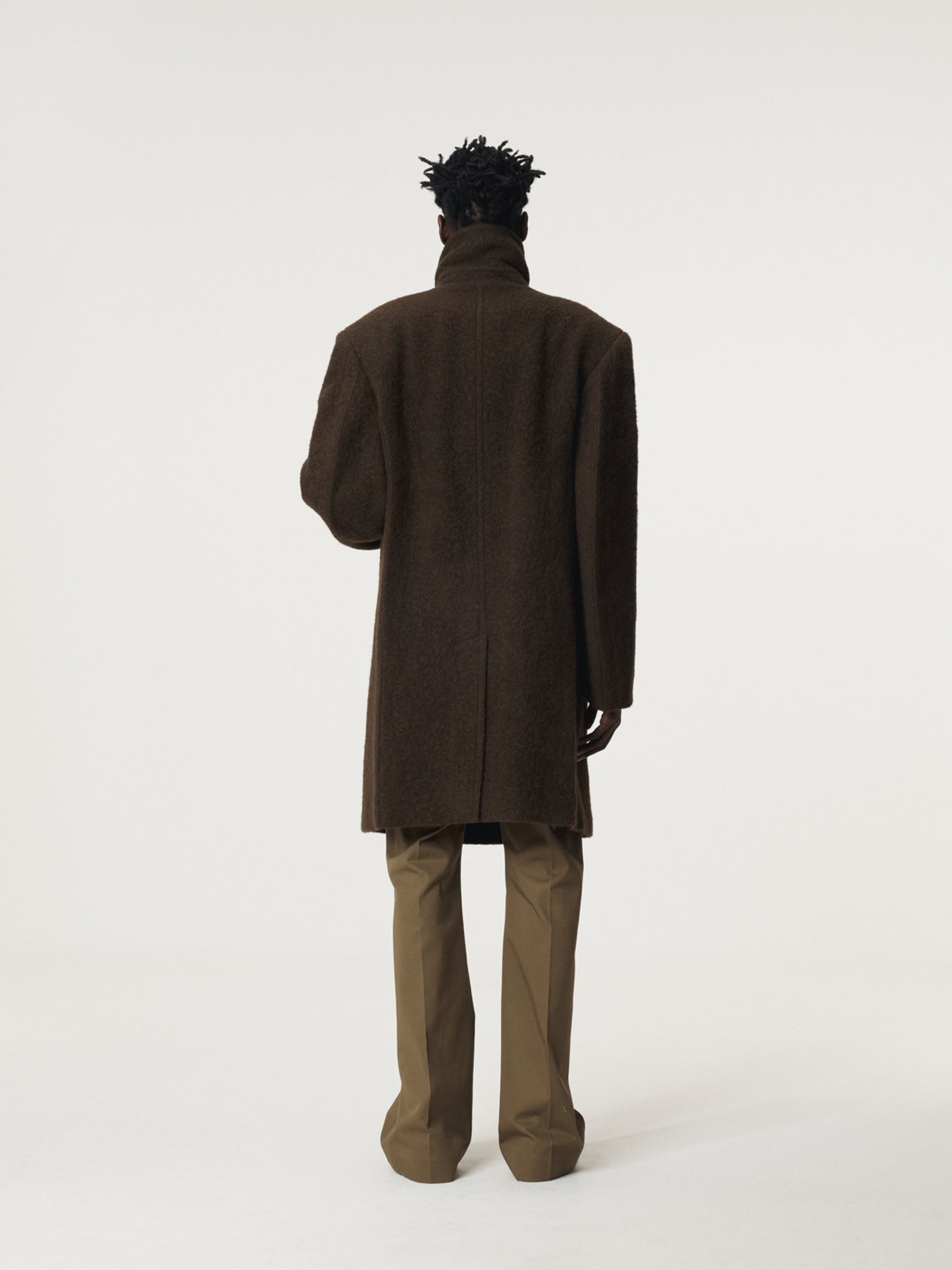 Recto - Lama Wool Vintage Pea Coat (Khaki Brown) product image 4 | TRAB K-Fashion Australia