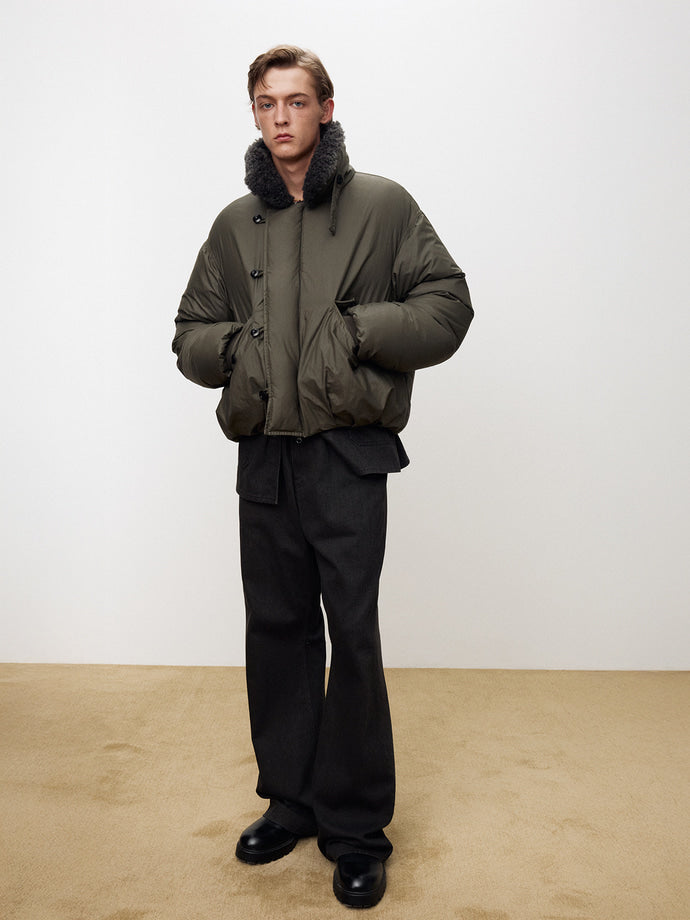 Tonywack - Shearling Collar Puffer Blouson (Olive) product image 1 | TRAB K-Fashion Australia