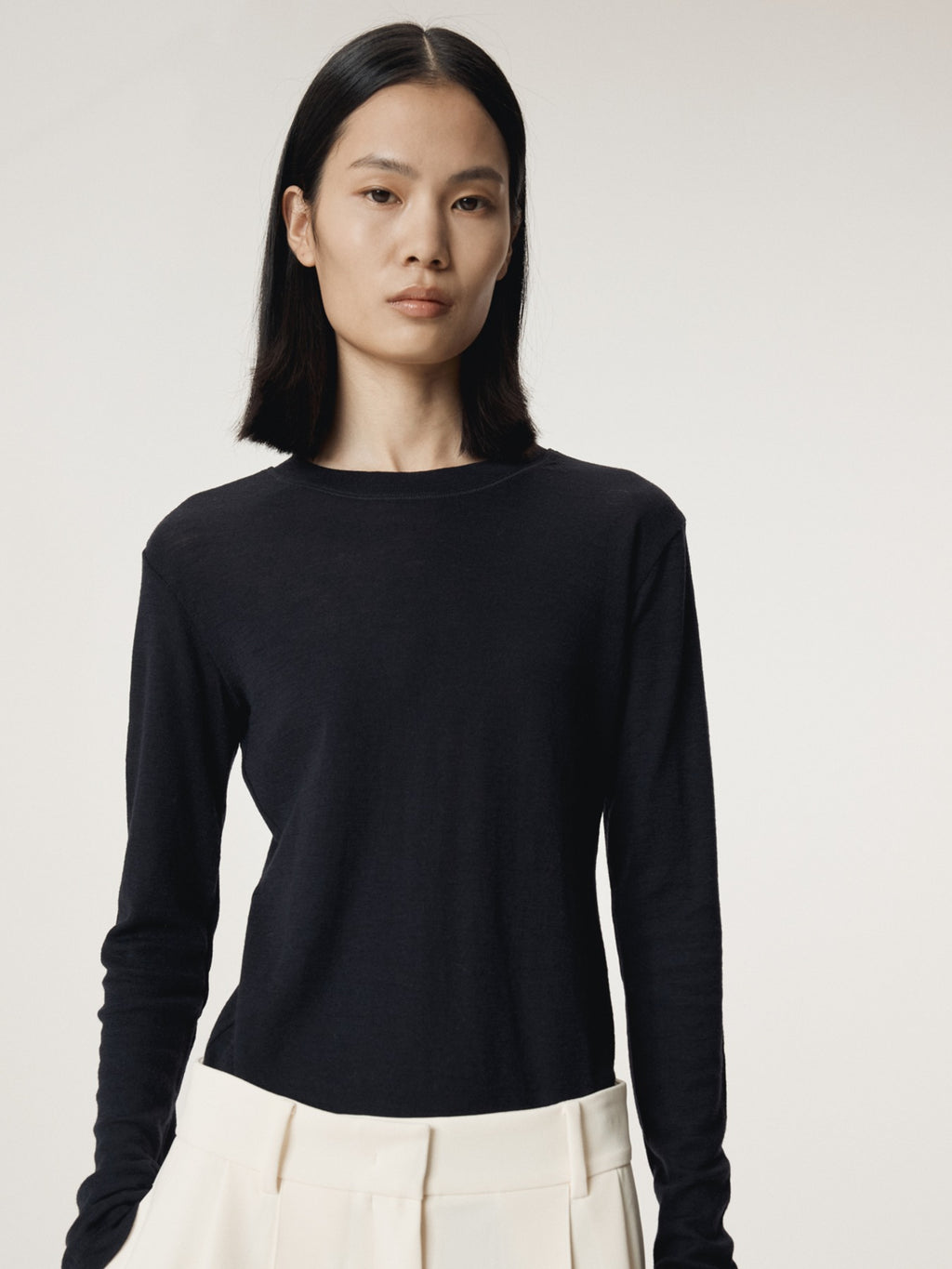 Recto - Slim Fit Wool Jersey T-Shirt (Dark Navy) product image 1 | TRAB K-Fashion Australia