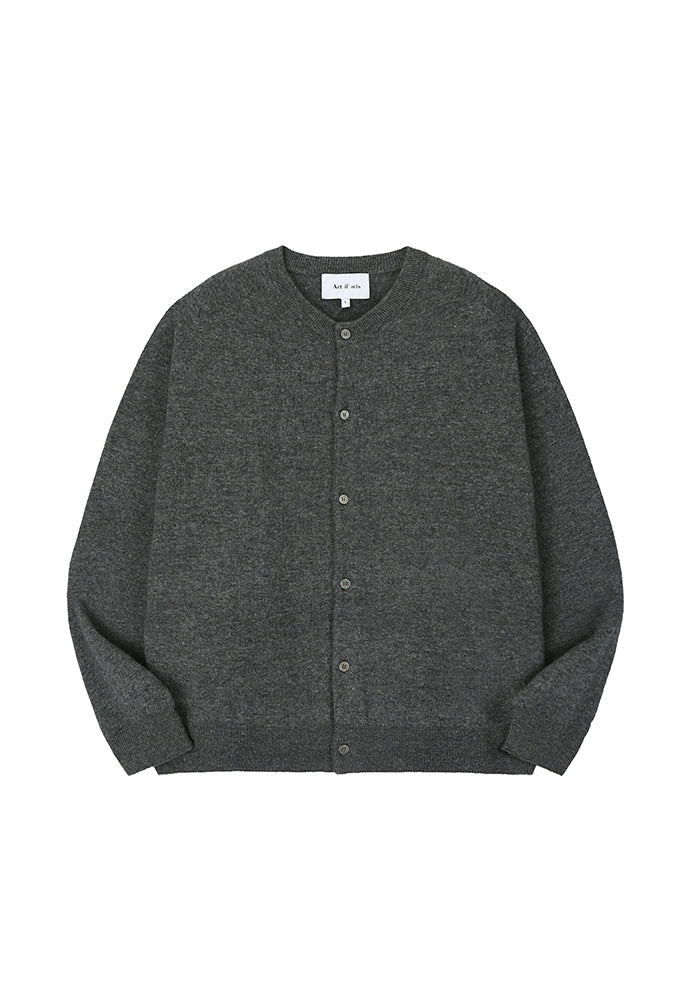 Art if acts - Wholegarment Round Neck Cardigan (Charcoal) product image 7 | TRAB K-Fashion Australia