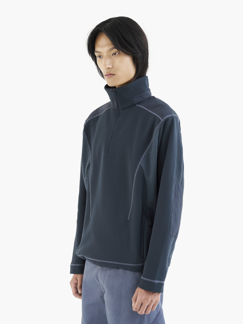 Jiyong Kim - Hooded Half Zip-Up (Navy) product image 4 | TRAB K-Fashion Australia
